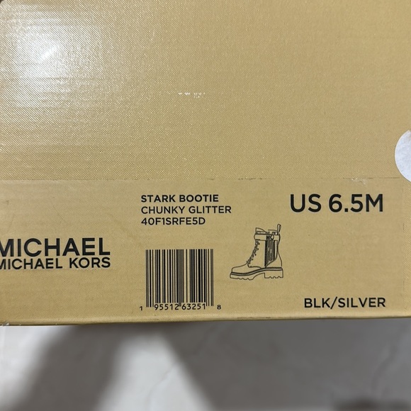 🔥🔥🔥NEW Michael Kors Stark Glitter Lace Up Combat Boots - Picture 8 of 8
